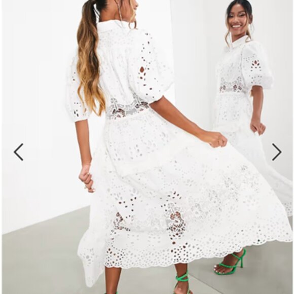ASOS EDITION white eyelet dress - Picture 3 of 7